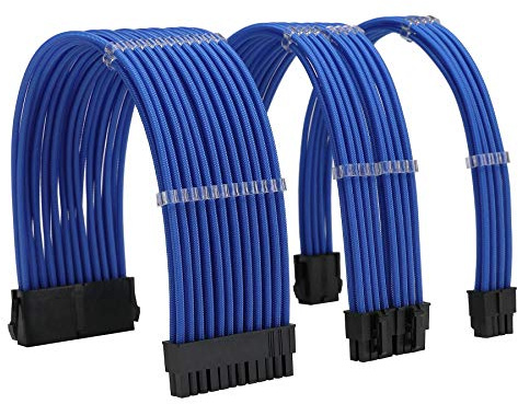 Formulamod Sleeve Extension Power Supply Cable Kit 18AWG ATX 24P+ EPS 8-P+PCI-E8-P with Combs for PSU to Motherboard/GPU