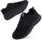 Youecci Women Walking Shoes Lightweight Ladies Lace Up Sneakers Mesh Go Running Trainers Low Top Breathable Athletic Walk Gym Shoes Full Black 6 UK, Manufacturer Size 39