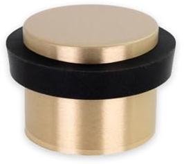 EVI Herrajes | Fermaporta Adesivo | 24 x 20 mm | Base filettata | Gomma Nera | Ottone Finitura Opaca | Compresi vite + tassello di fissaggio | Mod. I-191/24x19-B-DUAL-LMT