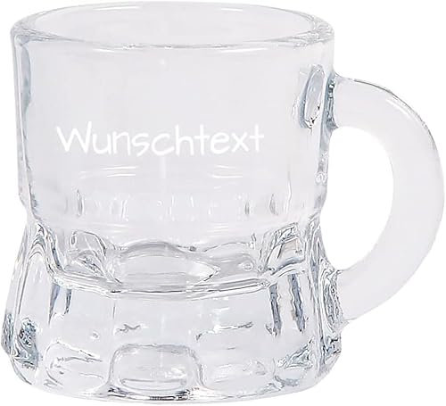 Alsino 1 Personalisiertes Schnapsglas mit Henkel 2 cl Shotgläser Pinnchen Wunschtext Glas 2cl personalisiert Shotglas Name oder Text