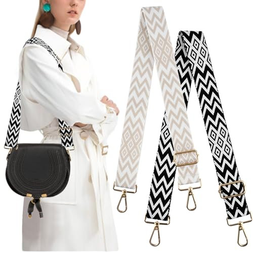 YOPEUC 2 Stück Taschengurt Breit 3.8cm, Taschengurte zum Wechseln, Längenverstellbarer 75-145cm Schulterriemen für Schultertasche Tragetaschen und Handtaschen, Schultergurt für Taschen Breit