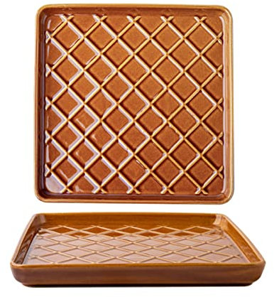 Servizio Tavola Piatto da pranzo quadrato Piatto da dessert in ceramica Piatto da insalata Piatto da pranzo Cucina di casa Ristorante Piatto piatto Plaid Piatto da pranzo vintage Dessert(B)