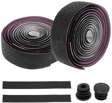 BULLSPANN 1 Satz Stoßdämpfendes Lenkerband Für Fahrrad, Schwarz/Pink/Weiß | Material: PU Und EVA, Länge: 2,14 M, Breite: 30 Mm, Für Road Bike, Für Mountain Bike