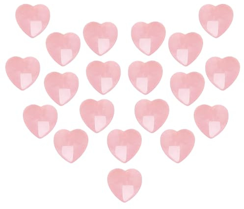 Coeur de Cristal de Quartz Rose, Pierres Naturelles de Quartz Rose pour Femmes 2.5CM, Cadeau Idéal pour Fille Pierres de Guérison Reiki