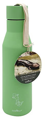 COOKUT - Bouteille Isotherme Animaux Verte