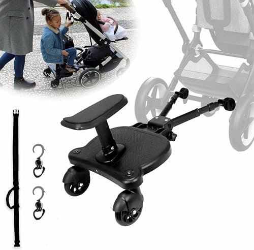 HELLO HIPPO® Universal Kinderwagenbrett Kinderwagenbrett mit Sitz Kinderwagen Zubehör Kinderwagen Adapter Doppelkinderwagen Buggy Buggy Buggy Board praktisch kompakt