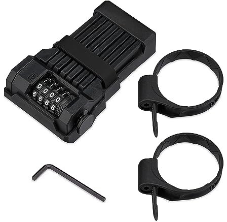 Relaxdays Faltschloss Fahrrad, Halterung für Rahmen, 65 cm, Gliederschloss für E-Bike, MTB, Rennrad, Zahlencode, schwarz