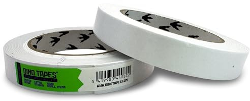 Dino Tapes Ruban adhésif double face en mousse double face - Ruban adhésif de montage - Ruban adhésif miroir - Blanc - (1,9 cm x 5 m)