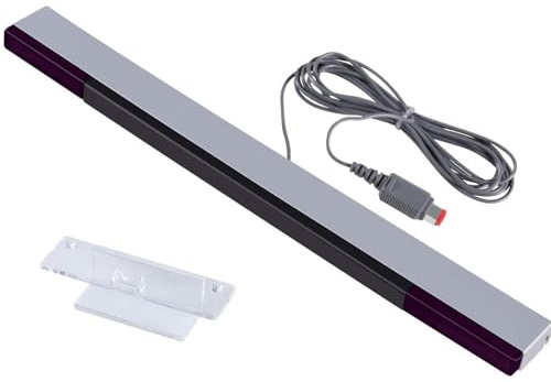 TECHZOCO Barre capteur infrarouge, capteur Wii, barre de capteur de rayons de signal IR, barre capteur console Wii, compatible avec Nintendo Wii, Wii Mini, Wii U, Wii Y, longueur du câble 2,40 m