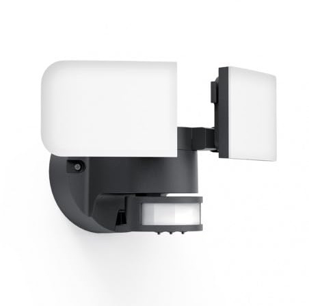 Xanlite Projecteur Mural Noir à 2 Têtes LED IP44 avec Détecteur de Mouvements Orientable Et Désactivable 2800 Lumens Équivalence 170W 6500K Blanc Froid, Noire