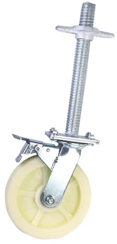 JTPMYFT Rueda Universal de 8 Pulgadas con Freno de Tornillo extendido, Rueda for andamio móvil, Rueda Resistente(White)