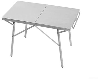 Besttoolifes Tavolo pieghevole da campeggio con borsa portaoggetti da esterno in acciaio inox tavolo da picnic per cucina barbecue capacità di carico 80 kg