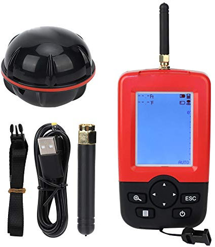 Tragbare Fish Finder Wireless Sonar Sensor Fischköder Echolot mit Wassertemperatur Tiefe Farbdisplay