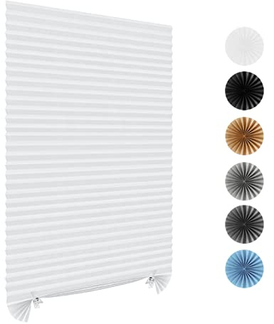Maritown No Drill Stick on Blinds for Windows Temporary Pleated Shades