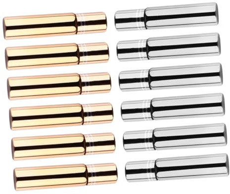 Housoutil Botellas Bola Rodante 12 Piezas 10ml Uv Vidrio Recargables Para Aceites Esenciales y Perfumes Viaje Portátil Mezcla Fácil