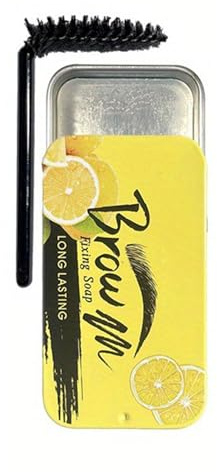 Rostblant Crema modeladora de cejas,Gel modelador transparente, definidor, fijador y de larga duración,Maquillaje de cejas de larga duración con efecto laminado,Cepillo modelador integrado,limón