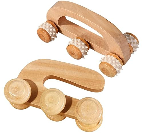 VALICLUD 2pcs Wooden Foot Massager Roller for Back and Legs Stress Relief and Muscle Relaxation Tool for Home Use