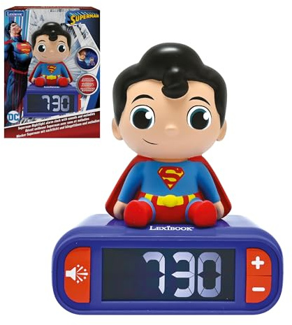 Lexibook, Superman, Sveglia notturna Superman, Suoni e melodie, Display LCD retroilluminato, Luminoso, Snooze, RL800SU | Suoni e melodie, display LCD retroilluminato, luminoso, snooze