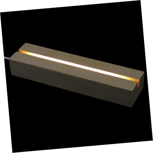 FIXOSHEE Base de Luz LED de Madera Maciza para Exhibición Soporte Luminoso Rectangular DIY con Iluminación Cálida Compatible con Placas de Luz Base Práctica y Decorativa para Ambiente