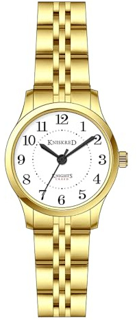 KNISKRED Einfach Lesen Armbanduhren für Damen mit Festem Edelstahlband Damen Kleidung Uhr Wasserdicht