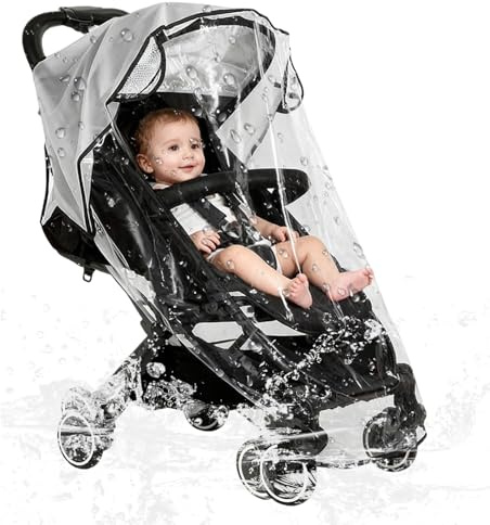 1Pcs Universal Rain Cover for Pushchair Stroller,Universal Pushchair Raincoverfor Baby Buggy Sun Wind Snow Protection,Ra in Cov er for Pram,Breathable Pram Cover,R ain Co ver for Stroller