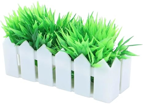 Gatuida Plante Miniature Artificielle pour Maison de Poupée – Mini Clôture Décorative en Pot Fausse Plante Grasse sans Entretien Accessoire Décoratif pour Balcon et Jardinière Mur