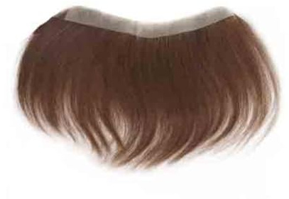 Für Männer PU Basis Männer Toupet Echthaar Frontal Haaransatz V Schleife Gerade Stirn Haarteil Perückenkopf(16x4cm)