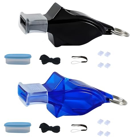 VEOIRXU 2 Sets Fischietto Kits Fischietto Professionale per Allenatori con Cinghia Per La Mano Cordino Custodia 3 Protezioni Per I Denti Accessori per Arbitri di Calcio per Sport all'Aria Aperta