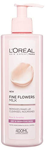 L'Oreal Paris Feine Blumen Reinigungsmilch Lotion Make-up Entferner trockene empfindliche Haut 400 ml