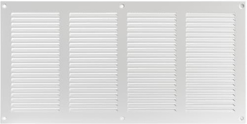 16 x 8 Inch Steel Return Air Grilles - Sidewall and Ceiling - Air Vent Cover - HVAC - with Insect Protection Screen (16 x 8, White)