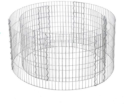 SONGMICS Gabion Rond pour Pierres, Panier à Pierres métallique, Maille Fine 2,5 x 10 cm, Acier galvanisé antirouille, 90 x 40 cm (ø x H), pour Pierres de 10 cm, décoration Jardin, Argent GGB479