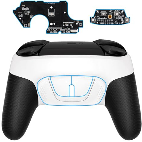 eXtremeRate Konfiguriert RISE4 Remap Kit für nintendo Switch Pro Controller, Remap Board & Re-Design Rückseites Gehäuse & Back Paddles Buttons Zubehör für Switch Pro Controller-Schneeweiß