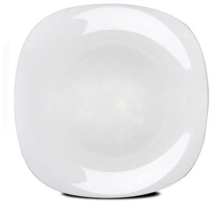 JUANIO Set de table, service de 12 assiette plate à dessert, plat de service carré en verre - Longueur 27 x Profondeur 27 cm