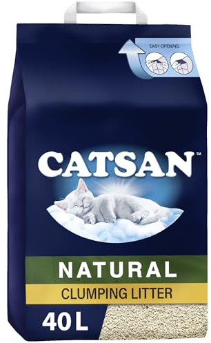 Catsan Natural Clumping Cat Litter - 100% Biodegradable & Extra Absorbent, 2 x 20L Bag