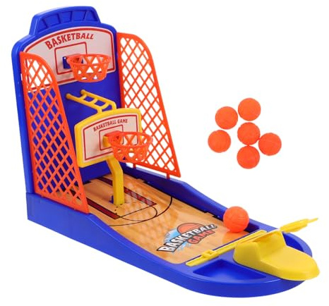 Tischbasketball Spielset 1 Satz aus Kunststoff für Kinder und Erwachsene | Fingerwurf, Interaktives Spiel, für Büro und Zuhause, Desktop Basketball als Kompaktes Minispiel