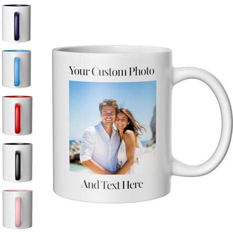 Customaster Personalised Mug with Photo/Text,Custom Coffee Mug with Logo or Design,Your Choice of 11oz or 15oz,Personalised Gift for Birthdays, Anniversaries, Mother’s Day & Father’s Day