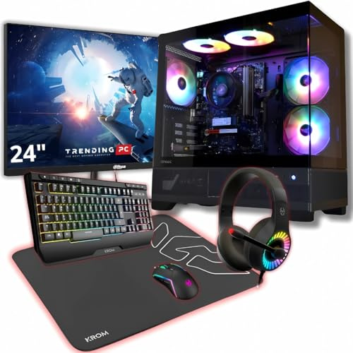 PC Gaming Completo • TrendingPC • Ryzen 7 5700G 8X 4,60Ghz • 64Gb RAM DDR4 RGB • AMD Radeon 8 Graphics • 2tb m.2 • WiFi 6 & Bluetooth • Monitor 24 100hz •Windows 11 • Teclado Auriculares y ratón