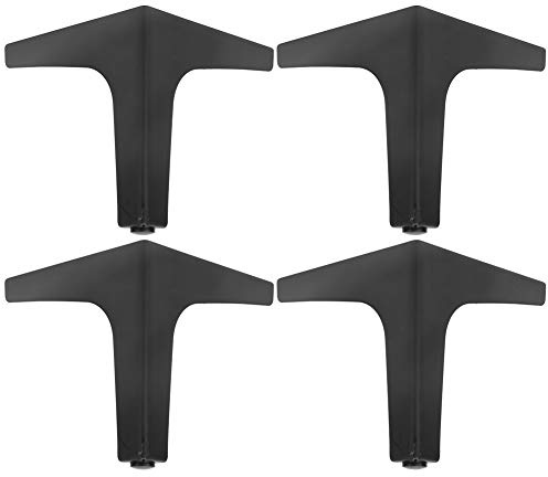 ANGGREK 4 Pcs Iron Electroplated Furniture Legs, Tea Table Feet Coffee Table Legs with Anti Skid Silicone Pads for Sofa Bedside Table Cabinet Leg Black (13 points (1.8 thick) black)