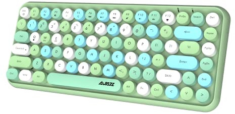 Hoopond 308i Teclado Inalámbrico Bluetooth, Compacto De 84 Teclas-Verde | Conexión Bluetooth Inalámbrica De 2,4 GHz, Teclado ABS Redondo Redondo, Panel Mate, Diseño Ergonómico, Para Ordenador