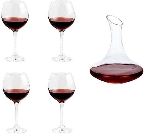 Habiba Weingläser Rotweingläser für den täglichen Gebrauch, Set mit 6 klaren Weingläsern, Party-Trinkgläsern, spülmaschinenfest, 520 ml/17,5 Unzen Glaswaren Sauber