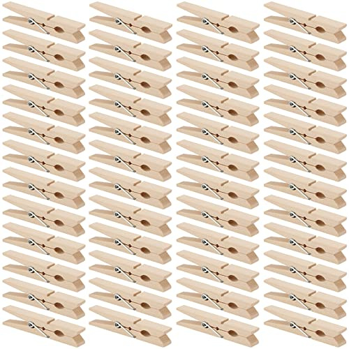 MANCHAP 150 Pack 2.8 Inch Natural Wooden Clothespins, Laundry Clothes Pins Wooden Clothes Pegs, Wood Clothing Pins Wooden Clips for Clothes, Photos, Crafts Display