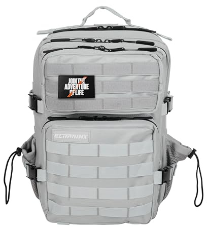 ELITRAINX Zaino tattico militare impermeabile da 25 litri per sport, cabina di aereo, palestra, attività all'aperto, cross training di ELITEX TRAINING (Grigio)