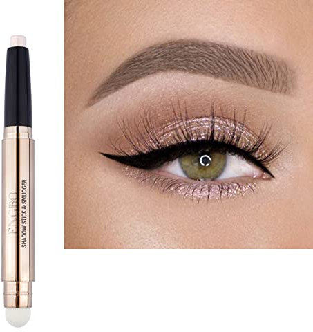Créme à Ombre à Paupières en Stylo, Champagne Bâton d'Ombrage Brillant, Stylo Ombre à Paupières Waterproof et Longue Tenue, Shimmer à Ombre Stylo, Pour le Maquillage Des Yeux