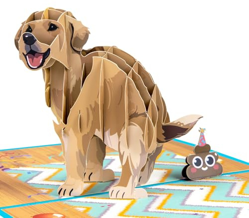 GREETING ART Funny Happy Birthday Dog Card, Dog Birthday Card Pop Up, “8×6”-3D Pop-Up Greeting Cards, Gift for Women, Men, Dog Lover, Kids, Mum, Dad, Grandma, Grandpa, Wife