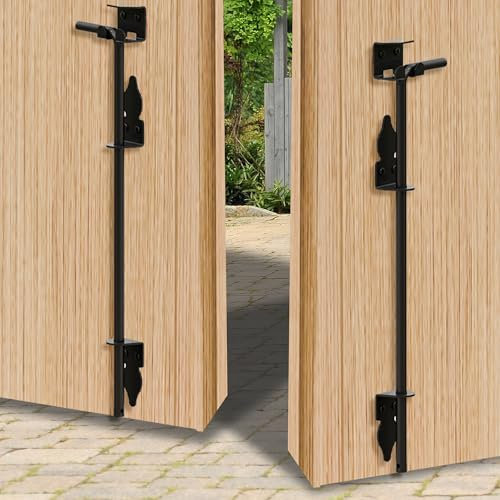 Real Fancy 24 Heavy Duty Cane Bolt - Vinyl Fence Gate Drop Rod for Vinyl Fence/Garden Gate, Rust-Resistant Metal Cane Bolts for Gates, Wind-Resistant Locking & Shed Door Anchor, 2 Pack