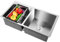 Lavello da incasso, in acciaio inox, doppio lavello da cucina, con scarico, doppio lavello da cucina, 2 vasche a filo, 78 x 43 x 21 cm