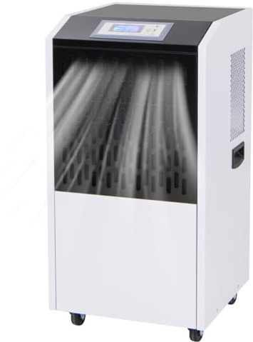 HOMFME 120L/Day Commercial Dehumidifier, Industrial Digital Dehumidifiers | 24H Timer, Auto Start, Auto Off, Auto Defrost, Smart Panel, Drain Hose, Wheels, Air Dryer for Warehouse Basement