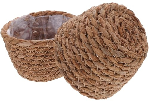 Homoyoyo 2 pièces Panier Tissé en Jonc de Mer Naturel Cache-Pot pour Plantes Intérieur Jardinière Décorative Polyvalente Couleur Aléatoire Couleur Aléatoire