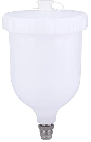 Pot de Pistolet de Peinture 600 ML, Pistolet Peinture Air Comprimé, Tasse de Peinture en Plastique à Alimentation par gravité pour D-evilbiss GTI/T-EKNA Pro Pri FLG