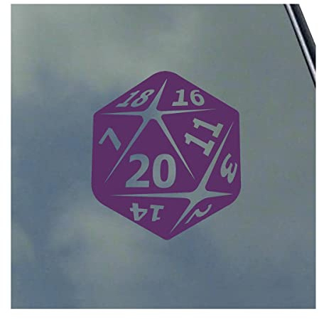 20-Sided Dice Vinyl Sticker Decal Roleplaying Game Role Play RPG Pen and Paper